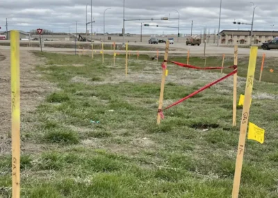 Line Location markings next to roadway